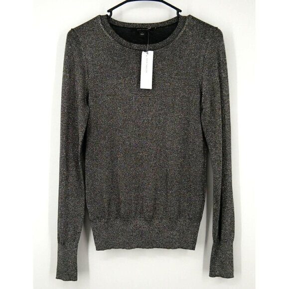 NWT Ann Taylor Metallic Crewneck Sweater Gold Silver S - Picture 1 of 2